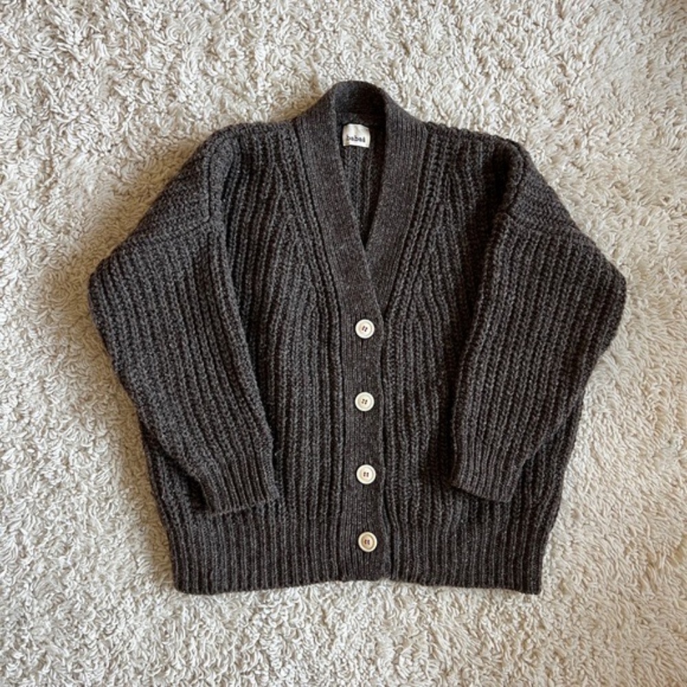 Babaa No. 19 wool cardigan brown - Picture 2 of 5